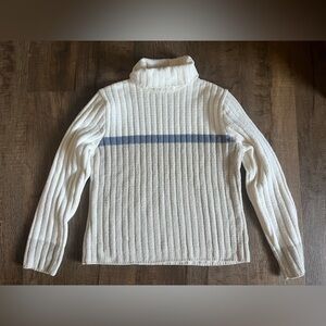 Sonoma Women's Cream, Tan & Blue soft & cozy Turtleneck Sweater. Size XL
